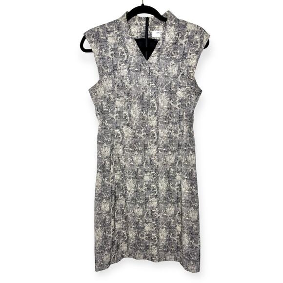M.M. Lafleur Aditi dress in crackle gray and black print women's size 6 - Picture 2 of 7